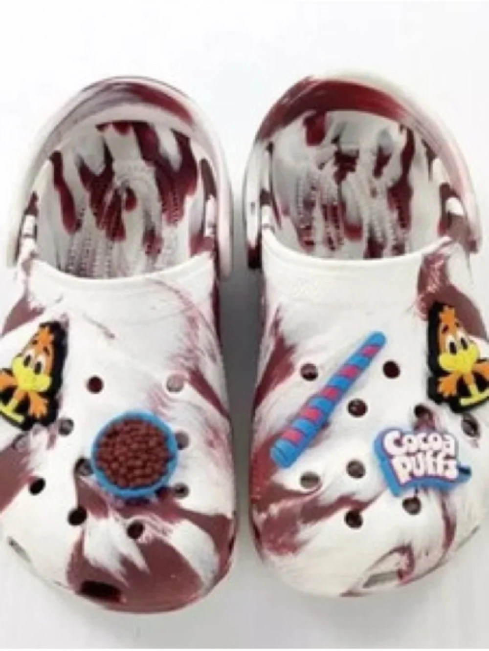 CROCS Kids' Cocoa Puffs Marbled Brown & White Clog with Character Charm